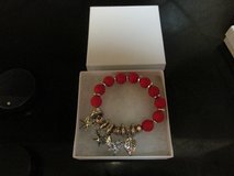 Soft Red Beaded Stretch Charm Bracelet - Gift Boxed in Luke AFB, Arizona