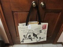 French-Themed Tote w/Shoulder Straps & Wooden Handles  - New w/Tag in Houston, Texas